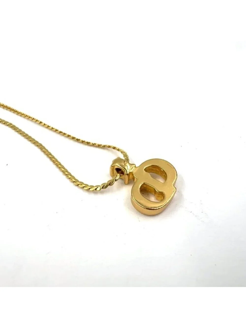 Dior Cdlogo Line Stone Gold Plated Necklace - Picture 3 of 8
